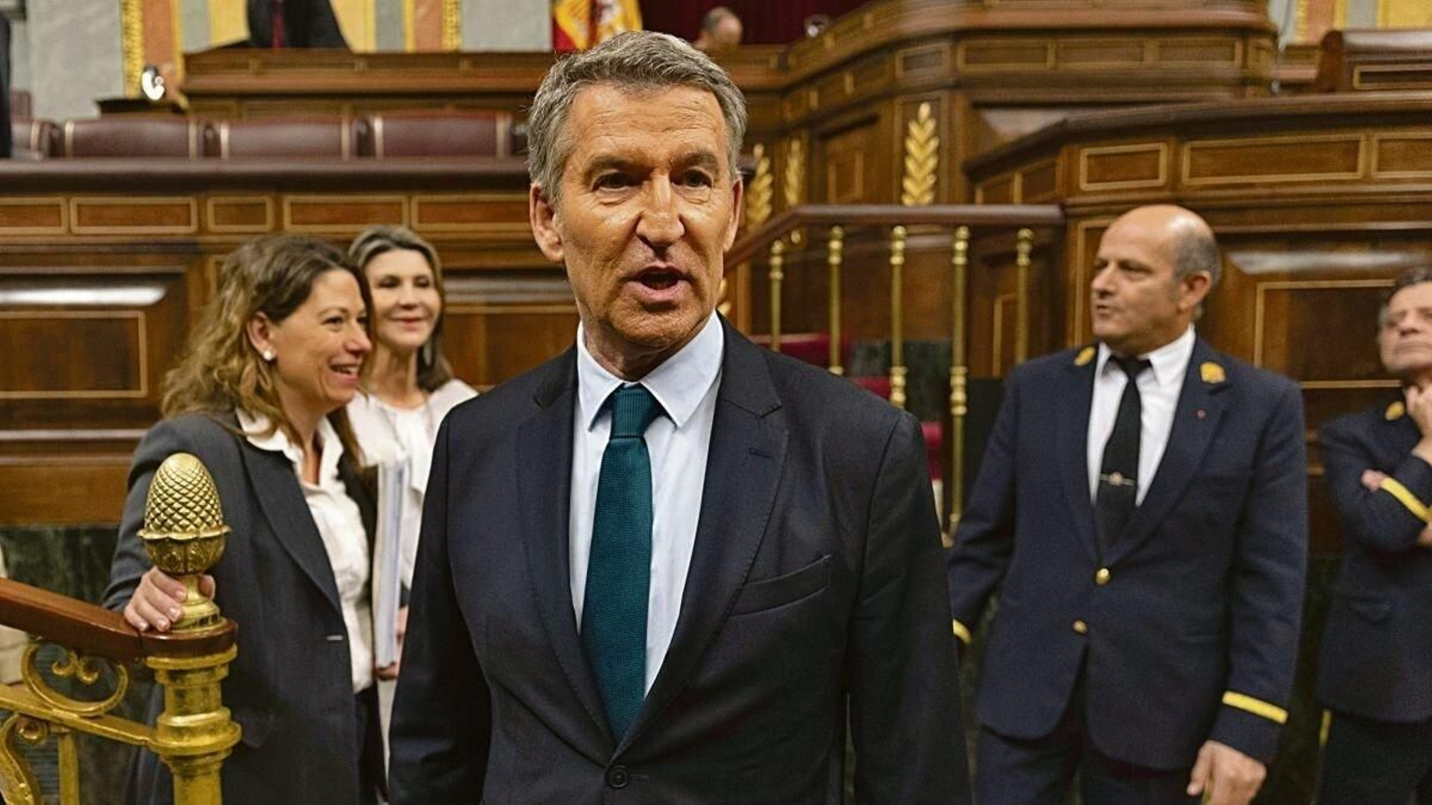 El presidente del Partido Popular, Alberto Núñez Feijóo, en el Congreso.