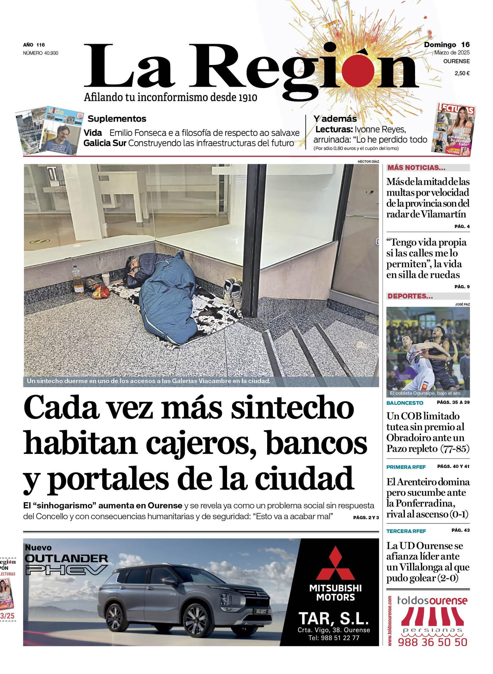 La portada de La Región