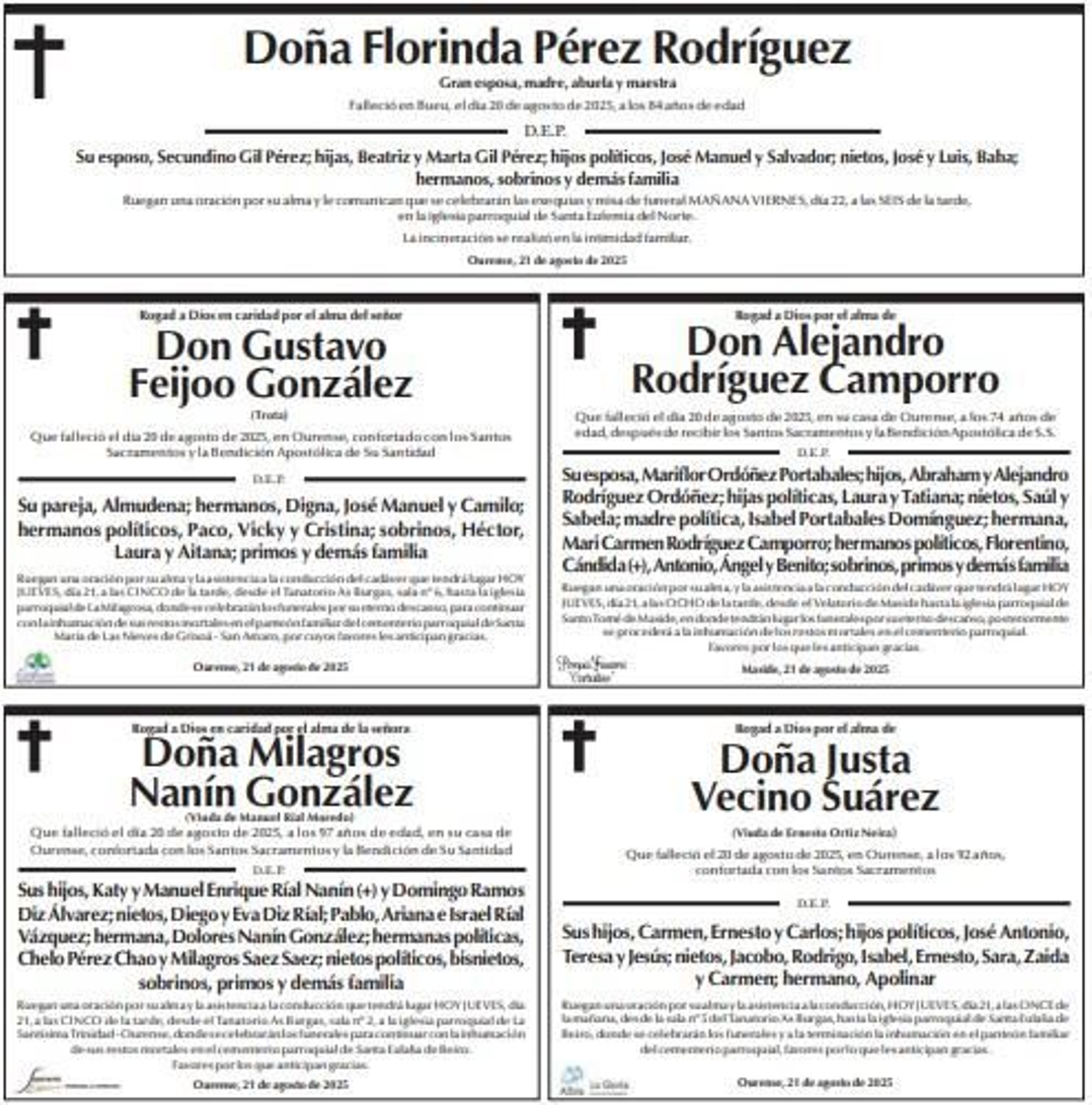 Las despedidas de este jueves