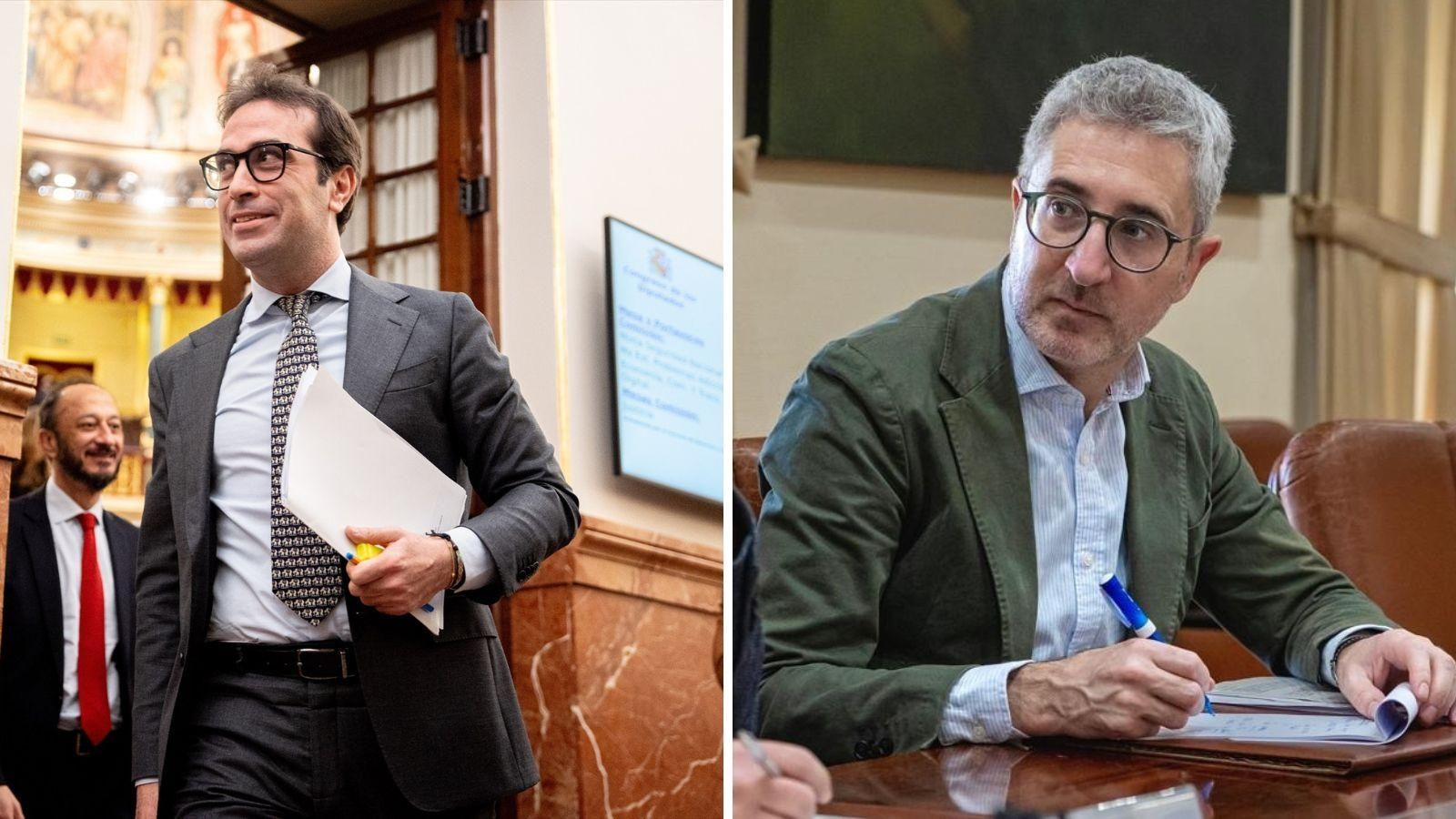 Carlos Cuerpo, el nuevo vicepresidente primero del Gobierno y de Arcadi España, nuevo ministro de Hacienda.