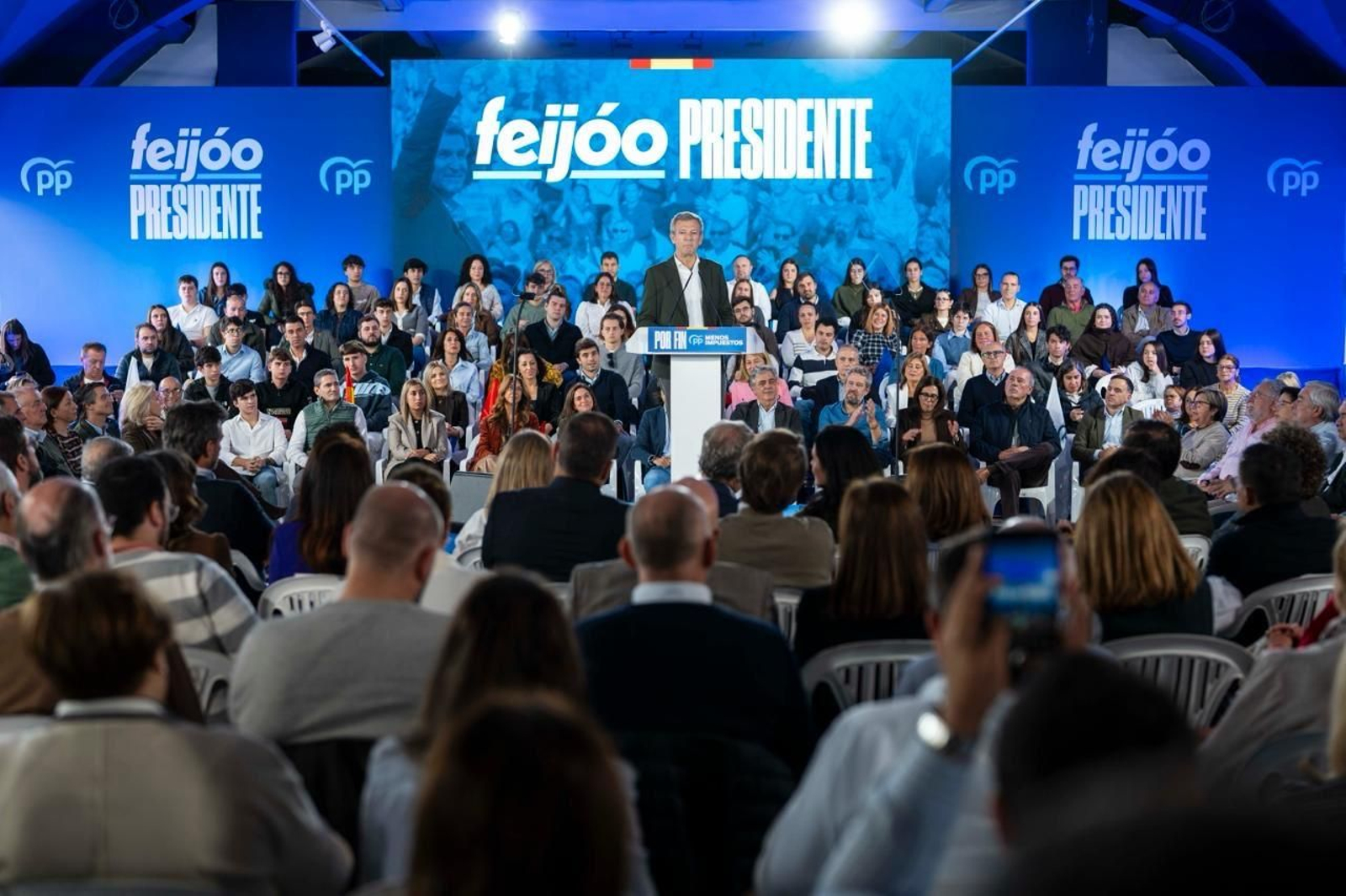 Alfonso Rueda, durante el acto en Vigo de precamapaña de Alberto Núñez Feijóo.