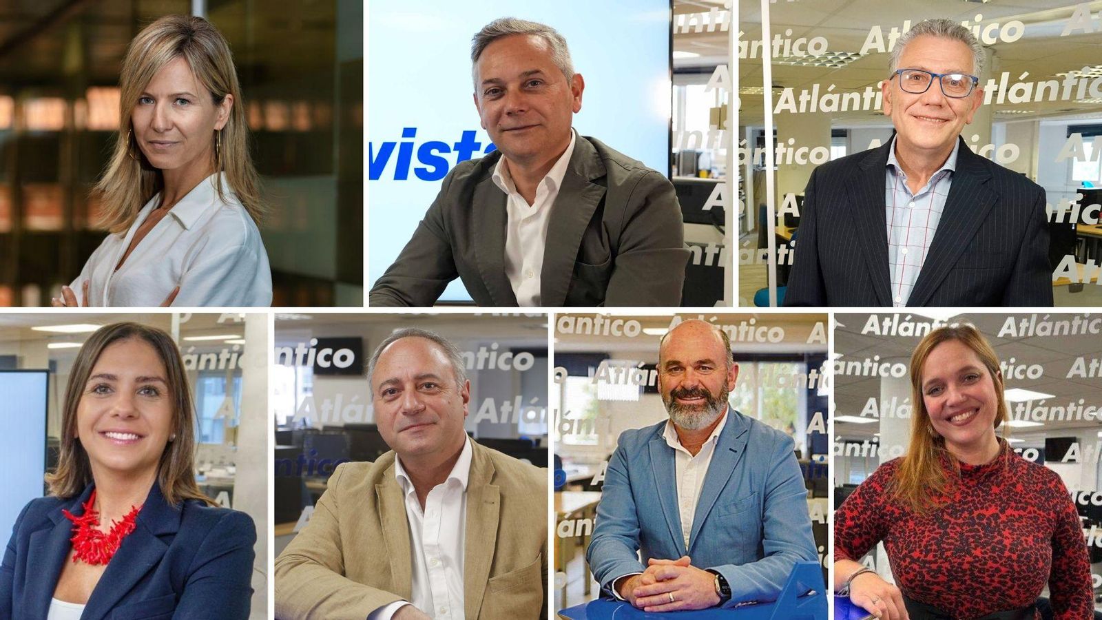 María Borras (Círculo de Empresarios), Enrique Mallón (Asime), Javier Touza (ARVI), Susana Pérez (Empresarias Galicia), Óscar Gómez (Aclunaga), Miguel Caruncho (Constructores Pontevedra) y Águeda Ubeira (Jóvenes Empresarios de Vigo).