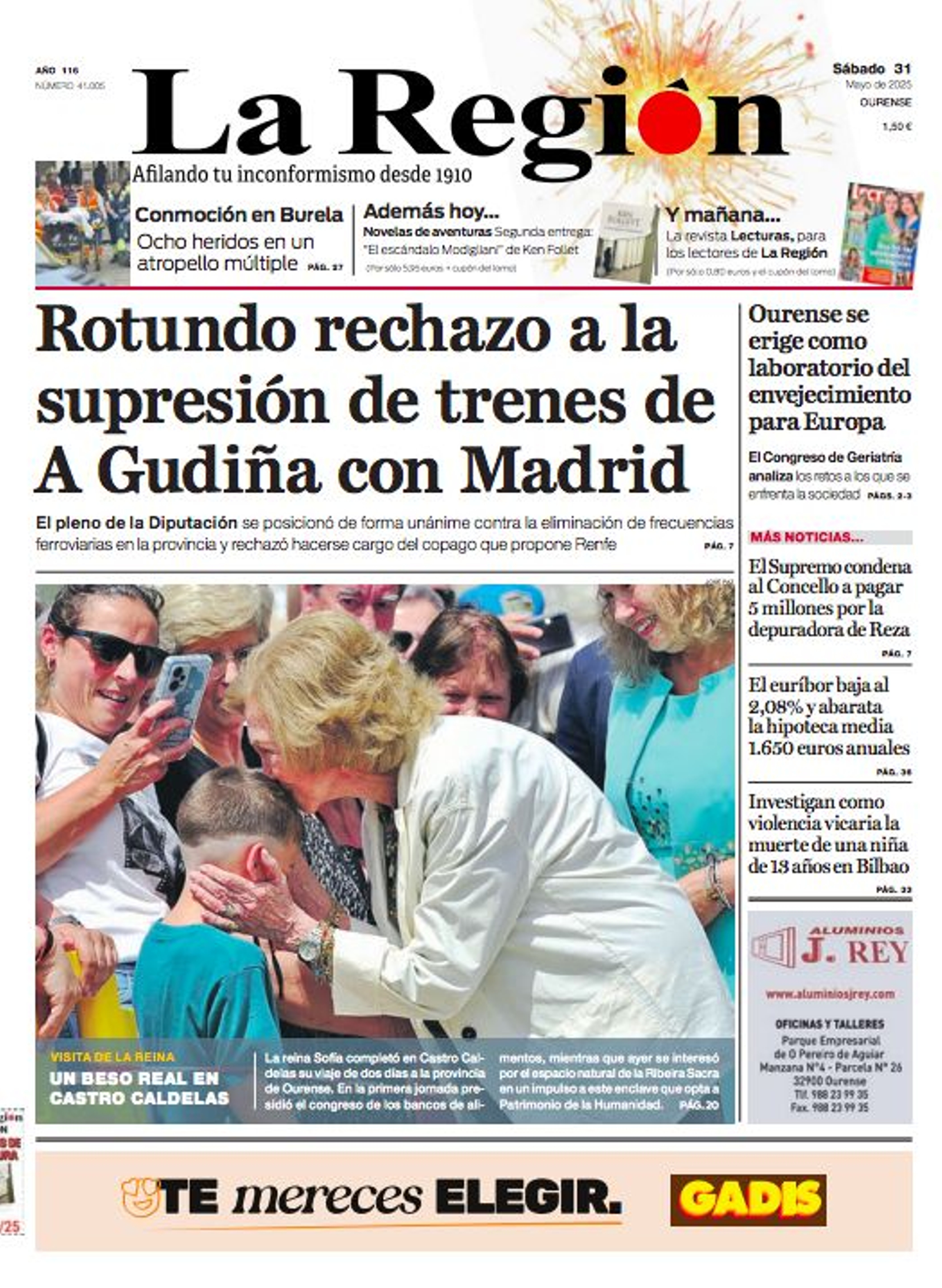 La portada de este sábado.