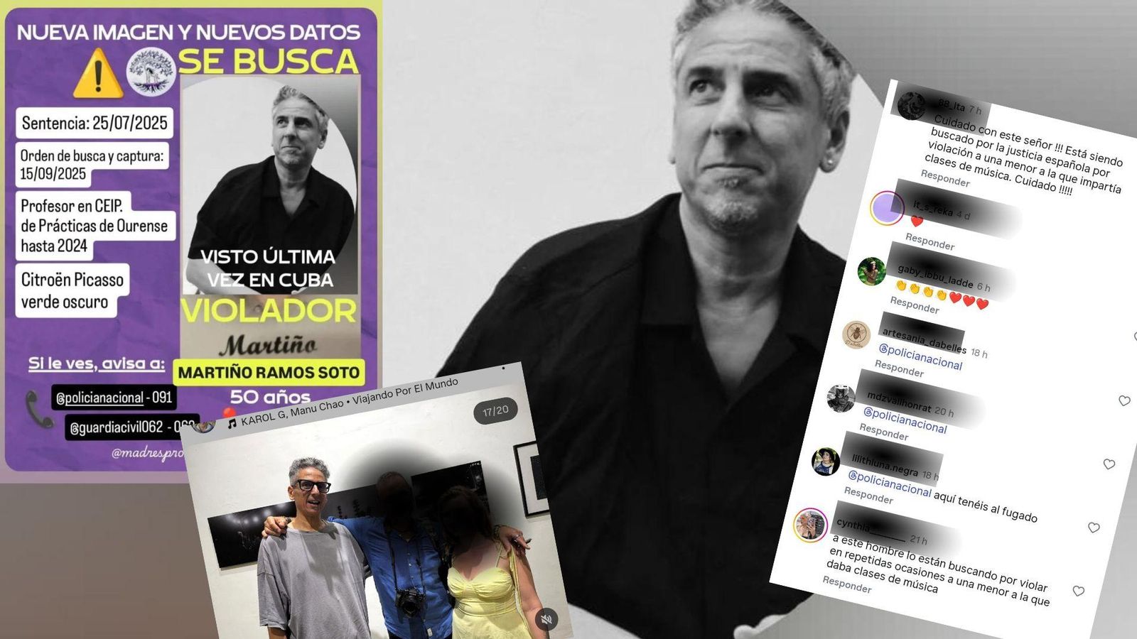 Búsqueda de Martiño Ramos Soto, condenado por violación a una menor en Ourense.