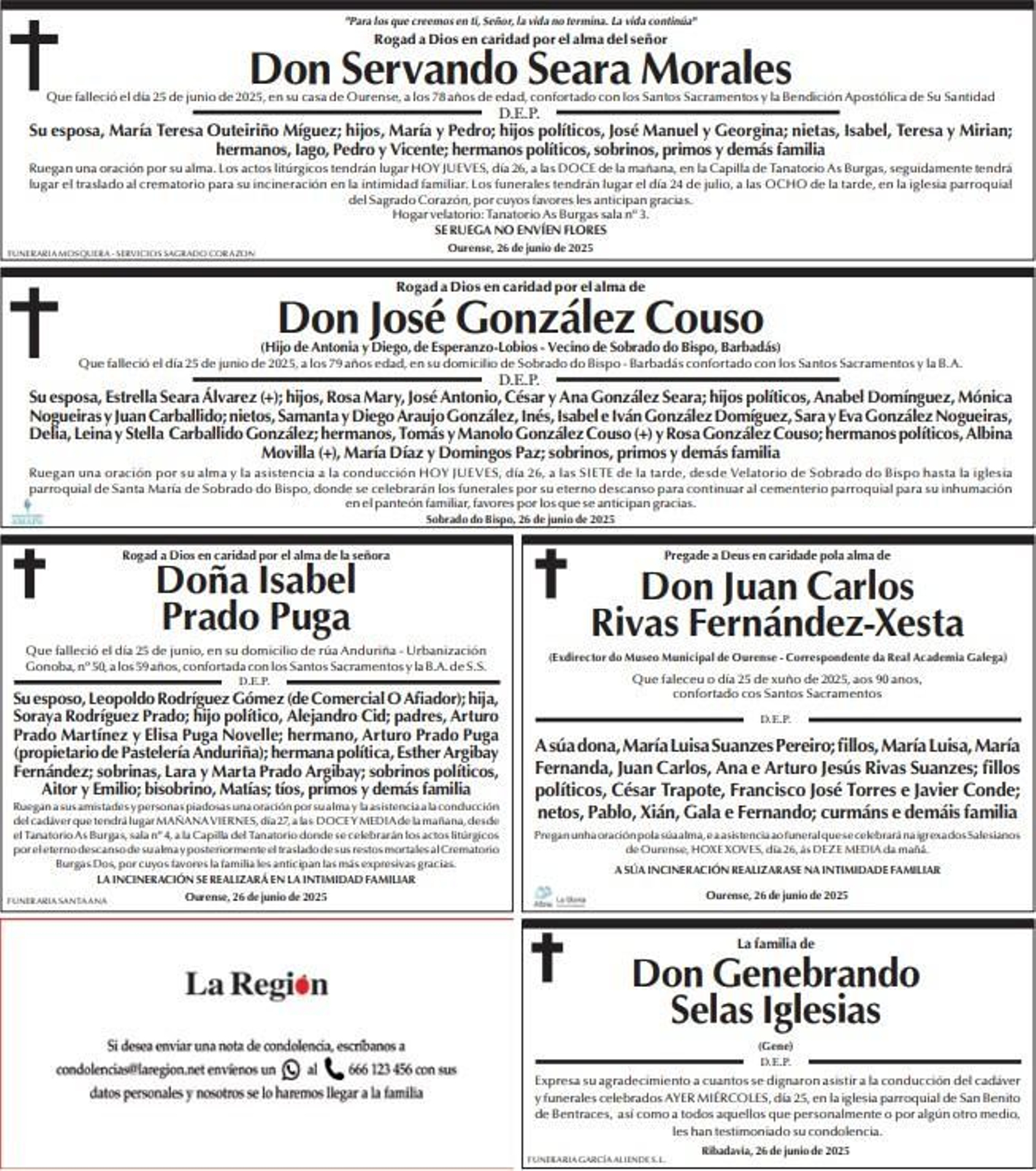 Las despedidas de este jueves