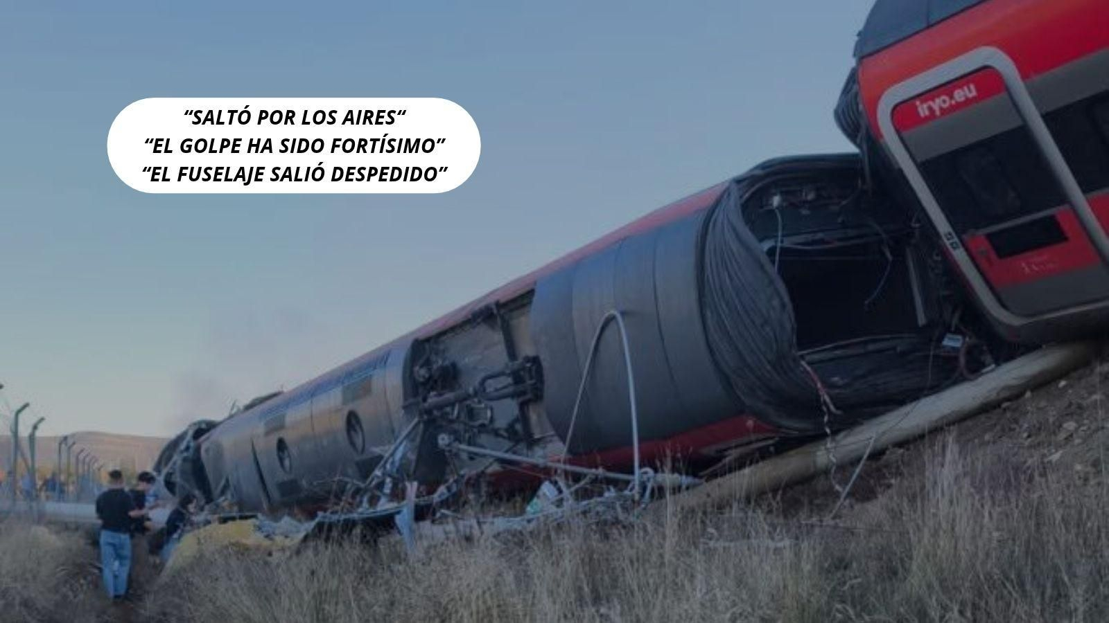 Una de las imágenes del Iryo junto a las frases de uno de los testigos.