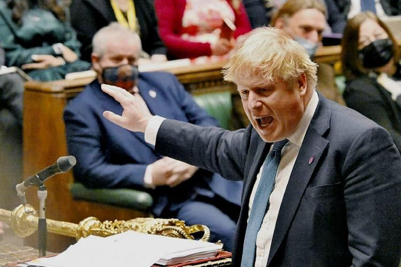 Boris Johnson en la Cámara de los Comunes de Reino Unido el miércoles.