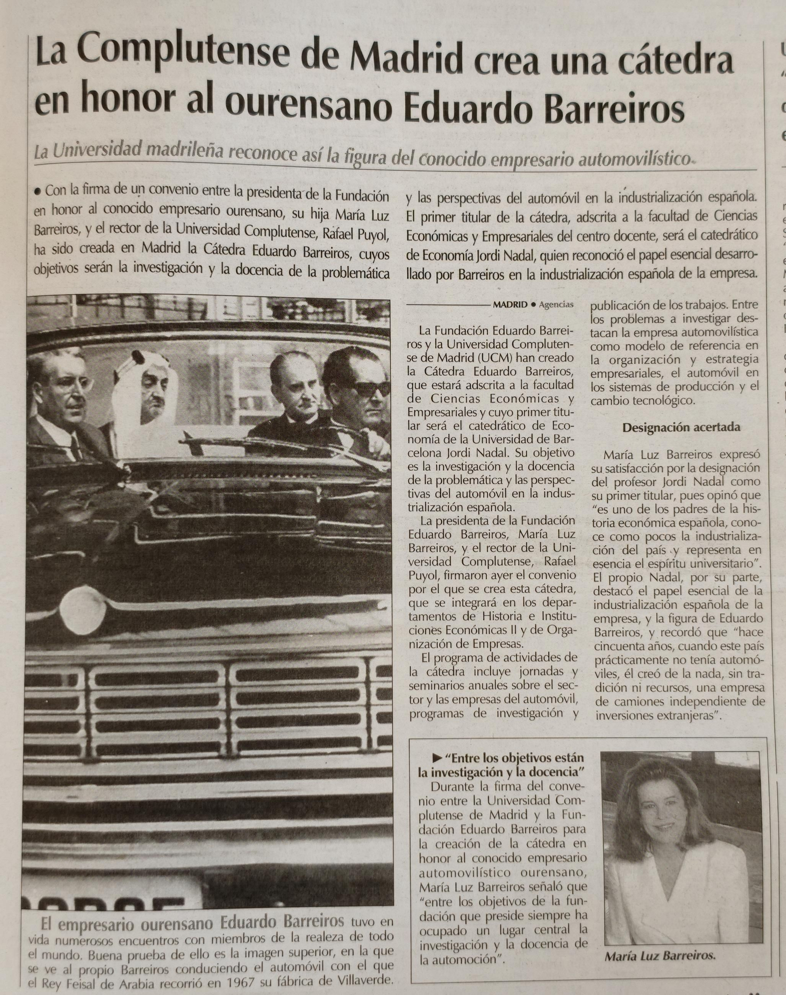 Nueva cátedra “Eduardo Barreiros”