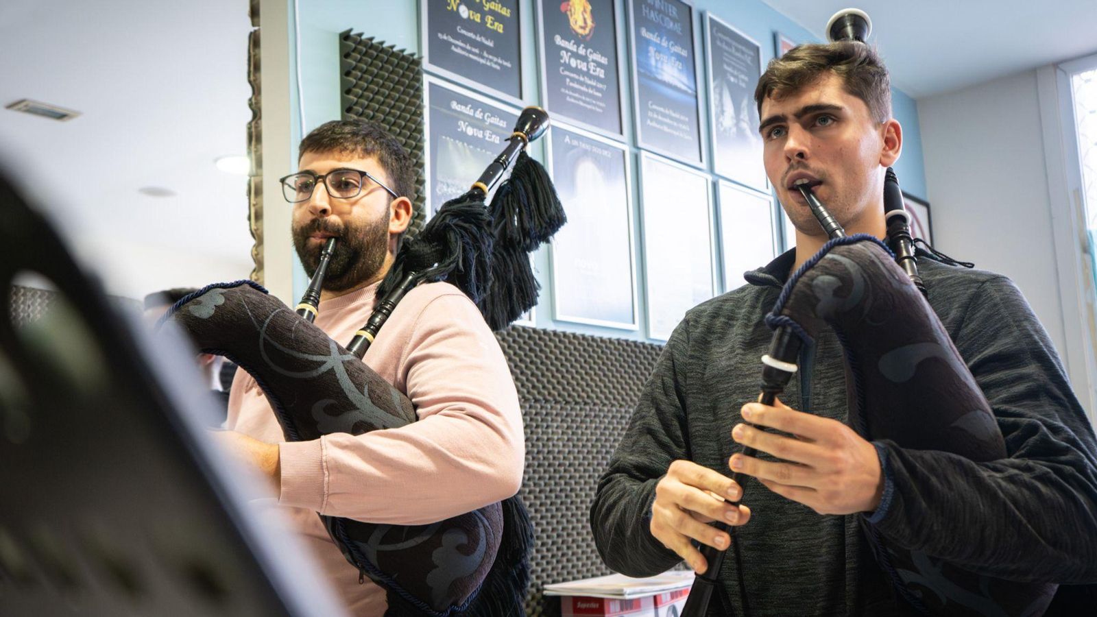 O limiao José Ramón Pérez e o ourensán Daniel Castiñeiras, nun dos ensaios.