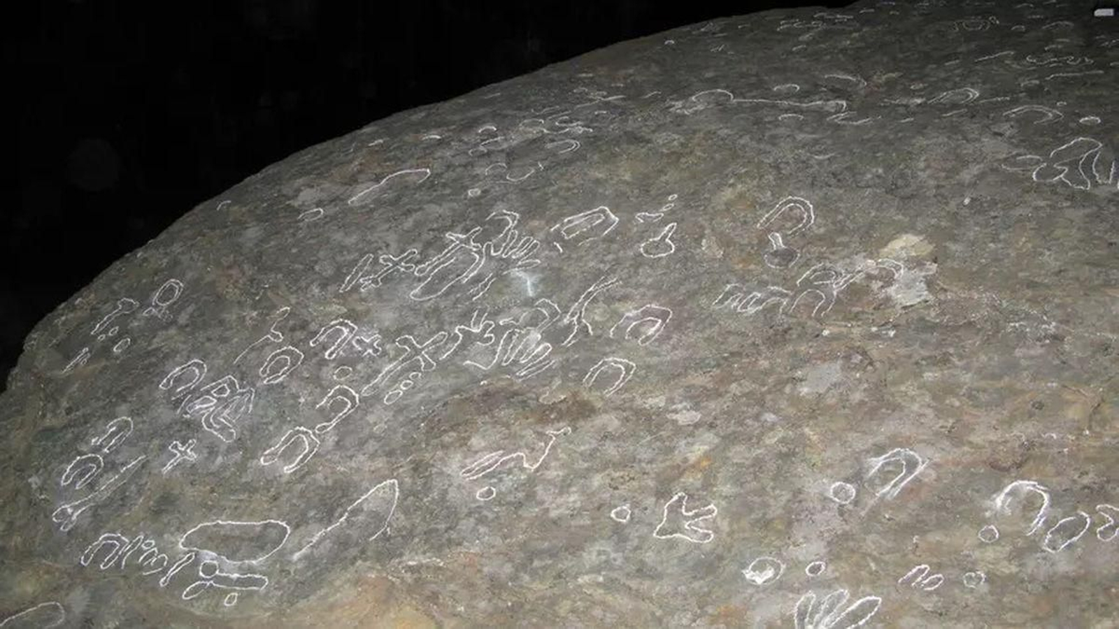 Petroglifos que se pueden admirar en la ruta das Pisadiñas, en Laza.