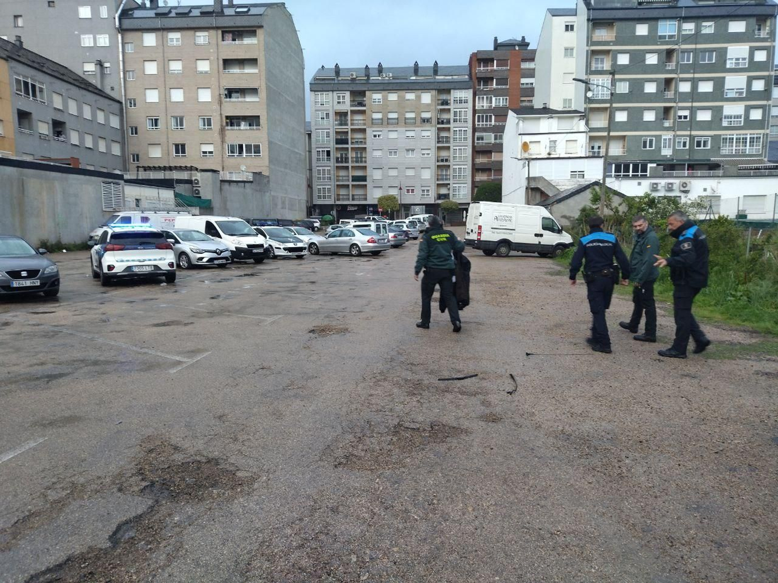 Aparcamiento en O Barco donde ocurrió el atropello.