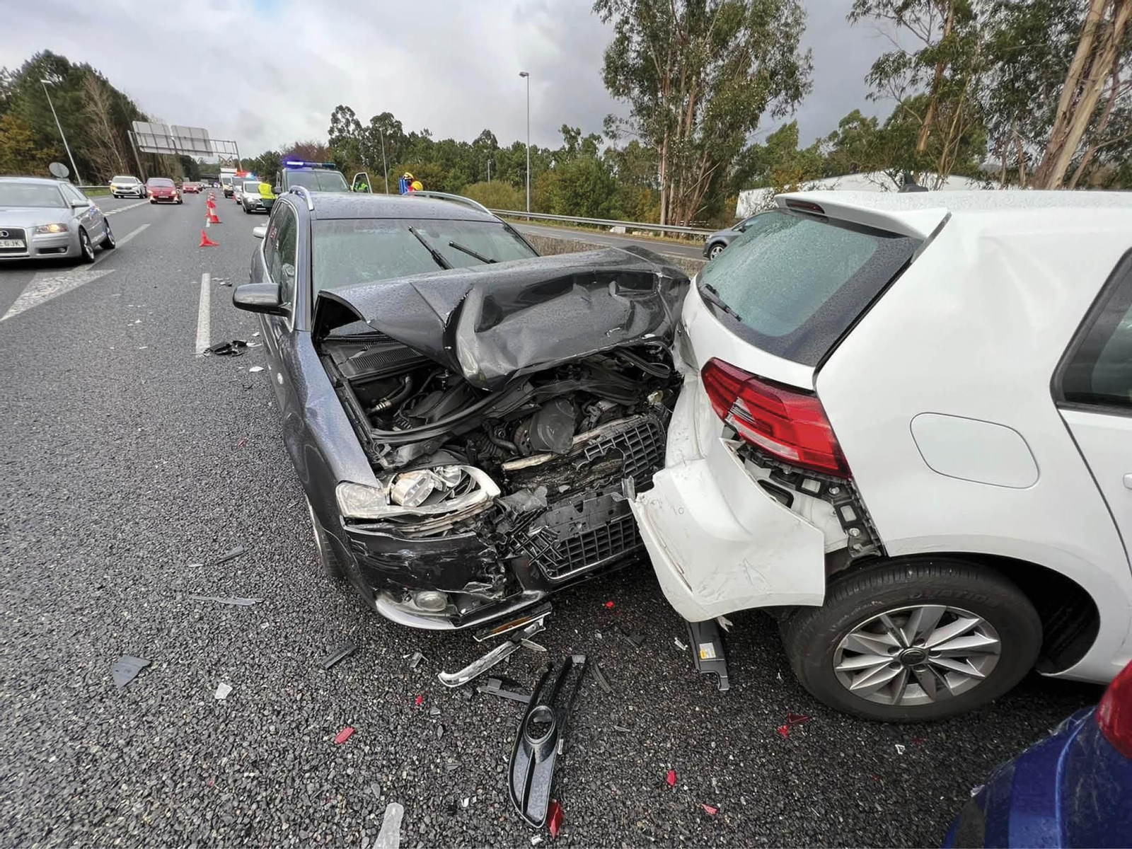 Accidente de este lunes en Mos. // Alberte