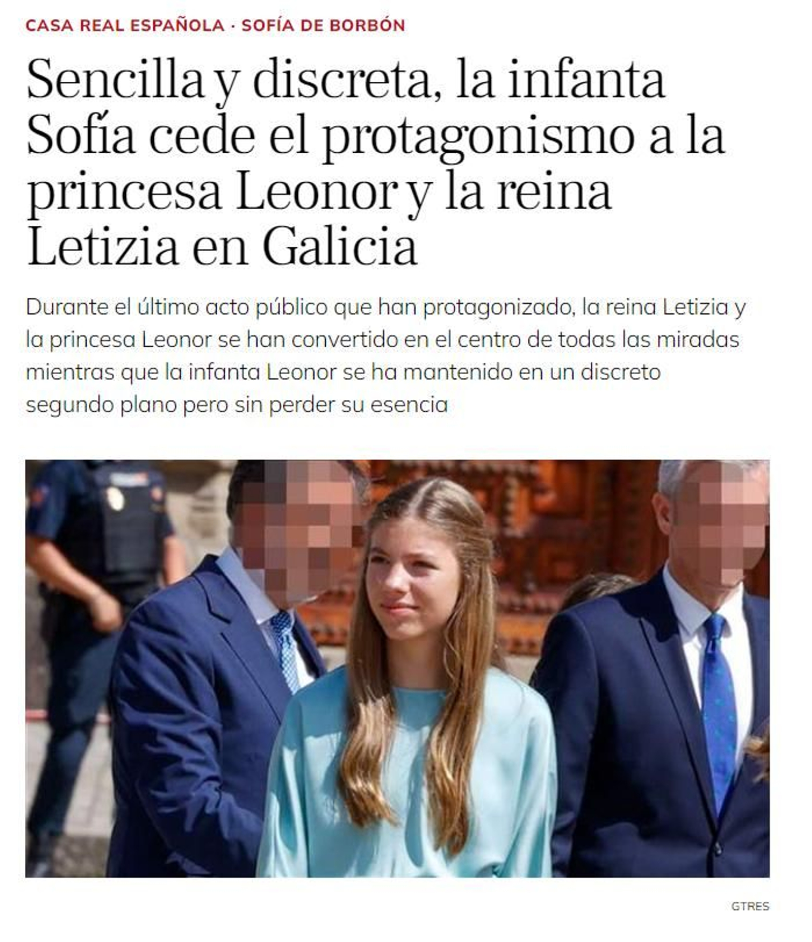 Extracto de la noticia de la revista 'Lecturas' que pixela la cara de Alfonso Rueda, presidente de la Xunta.