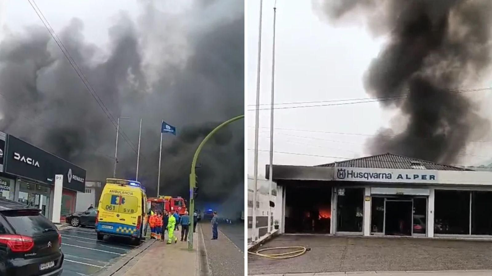 Imagen del incendio en Ponteareas