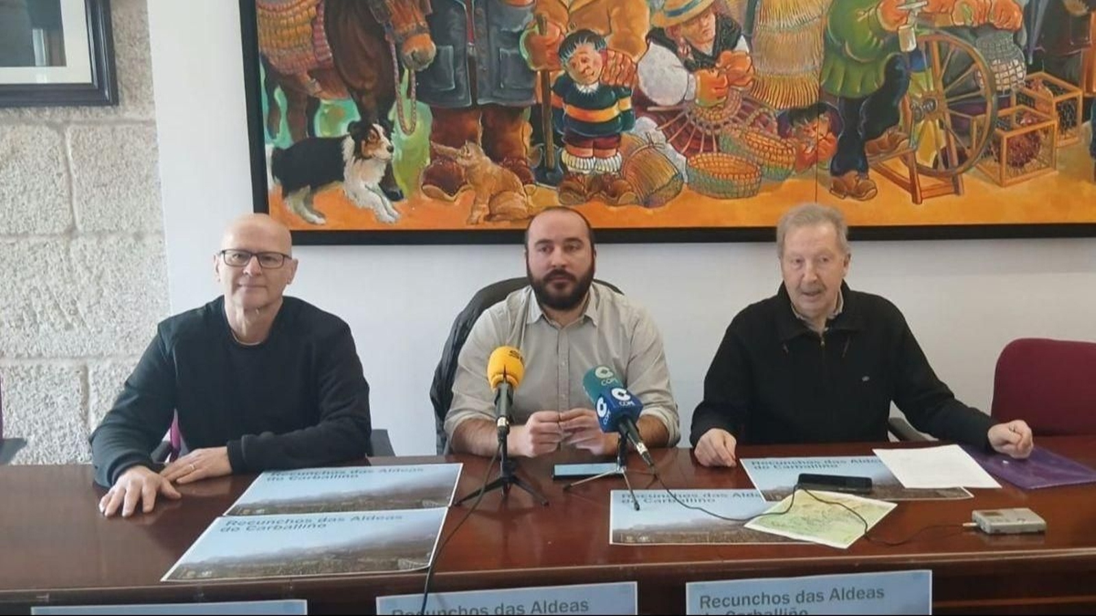 Óscar Flint, Diego Fernández y Manolo Celta.