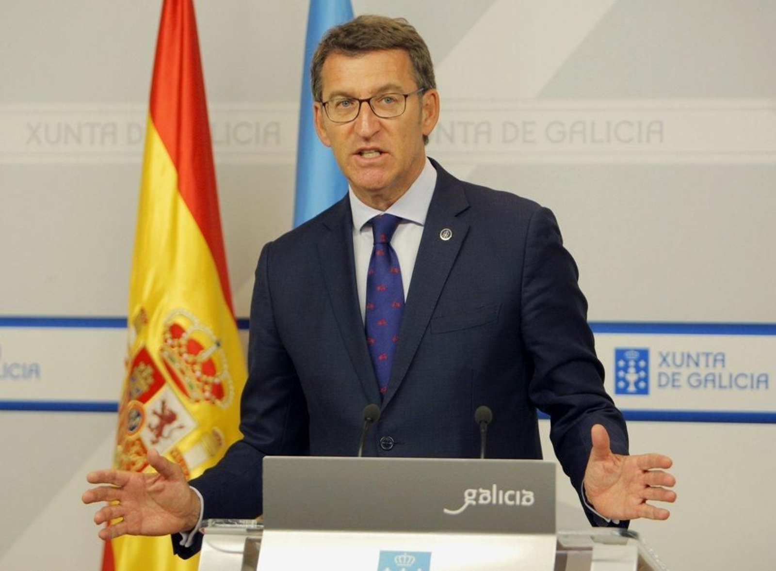 Alberto Núñez Feijóo, en la rueda de prensa posterior a la reunión del Consello de la Xunta