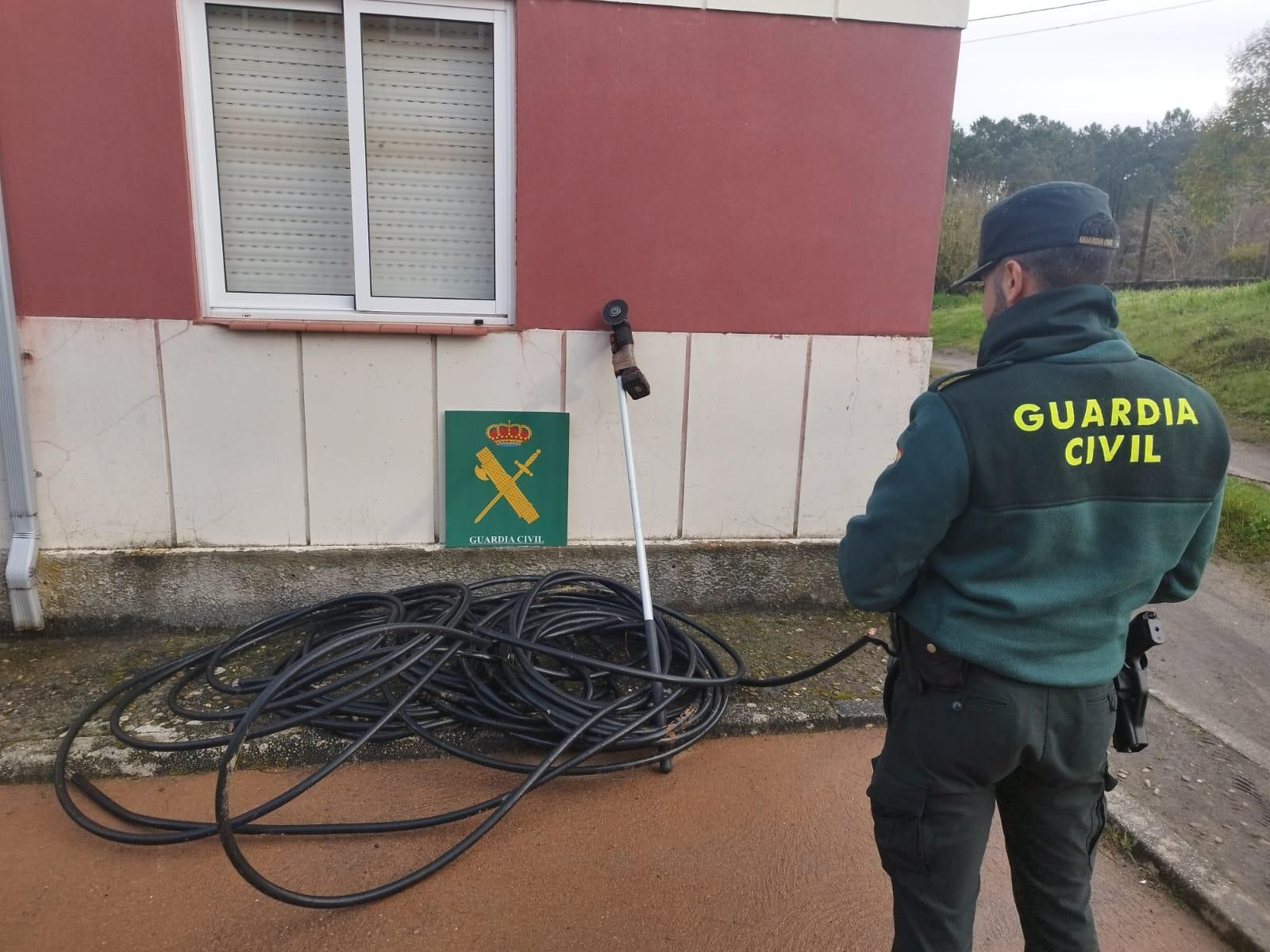 Cobre sustraído por la Guardia Civil.