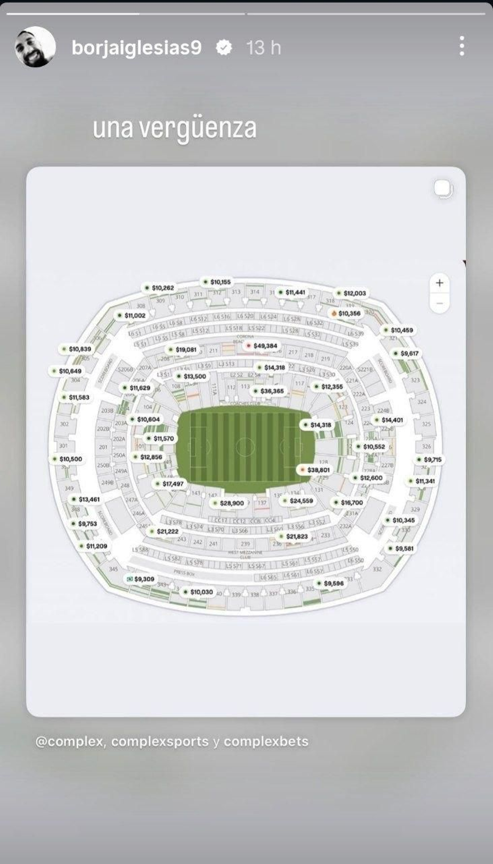 Borja Iglesias criticó así el elevado precio de las entradas para la final del Mundial.