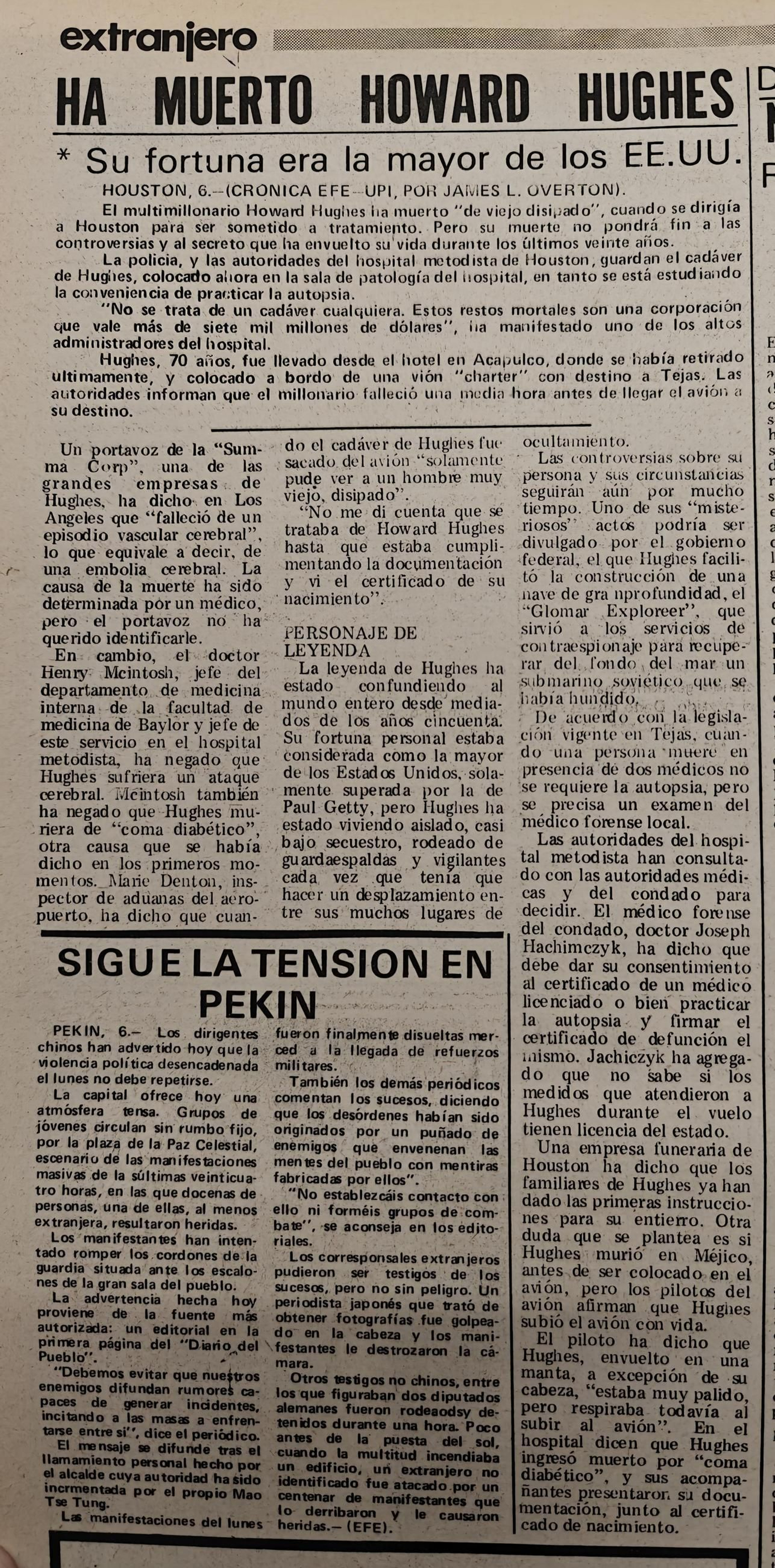 Noticias escaneadas del periódico La Región.