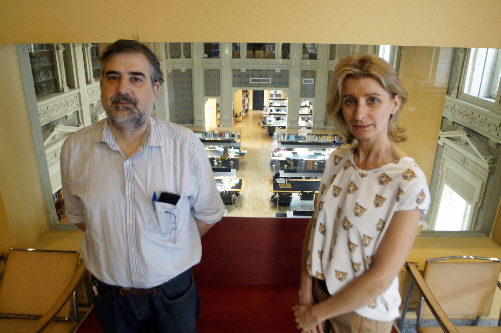 Xurxo Patiño, de la Asociación de Libreiros de Vigo, y Yolanda Lesmes, de Delegación de la Xunta.