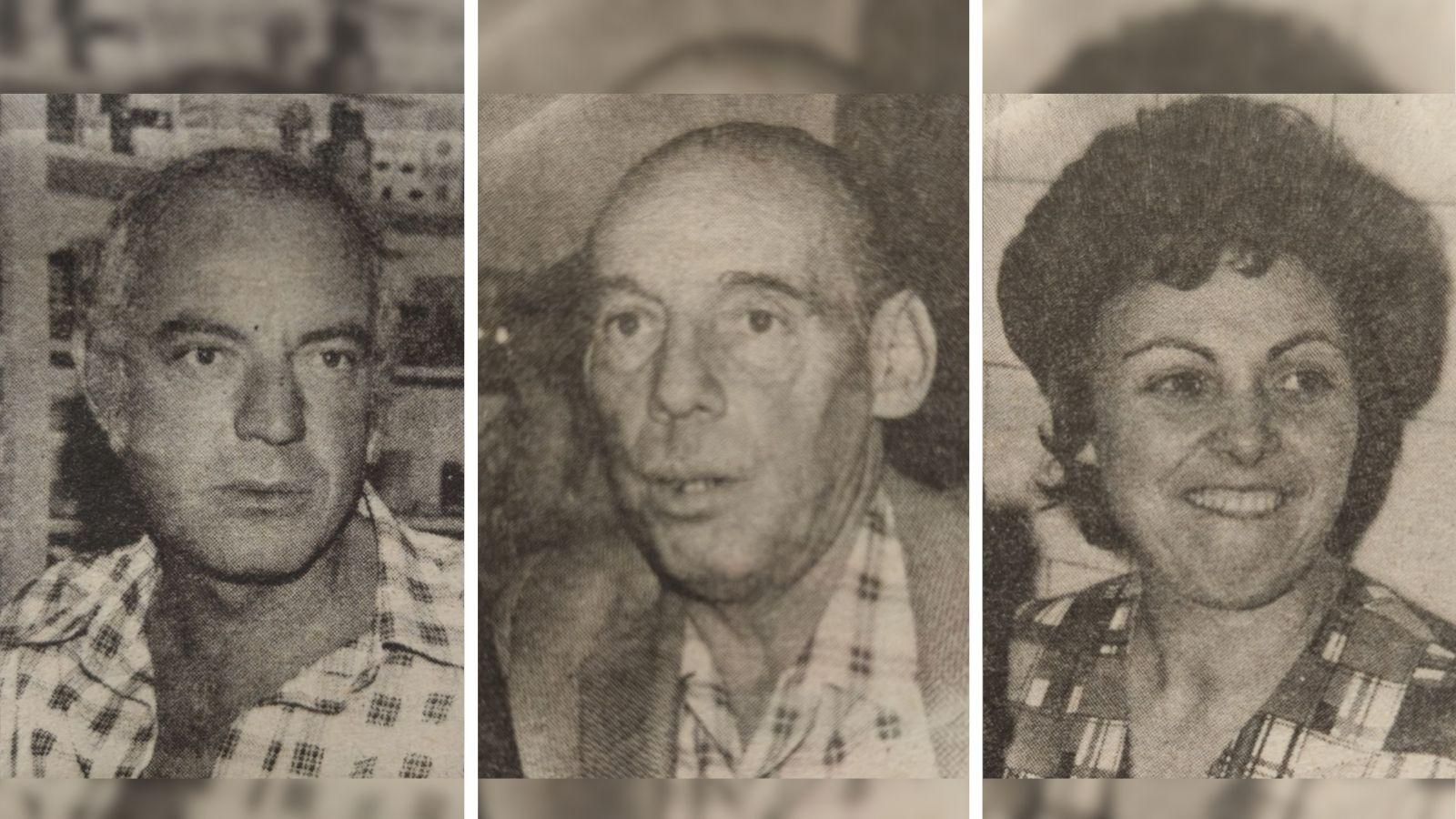 Rafael González Pérez, Manuel Rodríguez Lameiras y Mariana González Cortiñas respectivamente