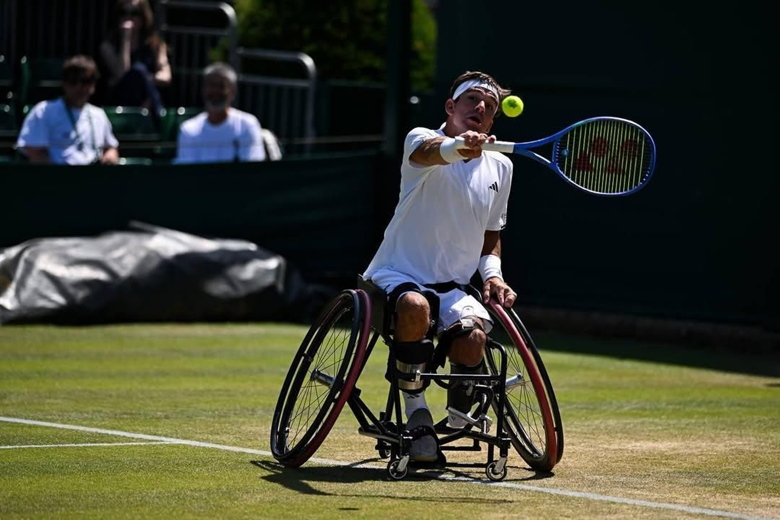 El vigués Martín de la Puente, en un partido de esta edición de Wimbledon.