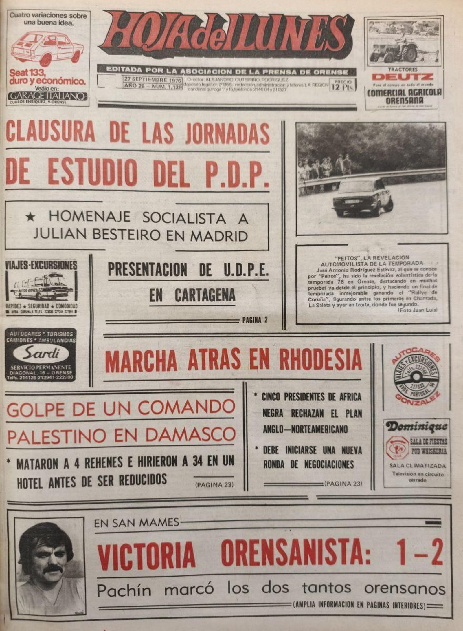 La primera 27 de septiembre 1976.