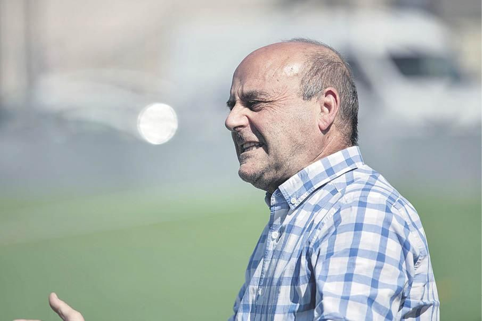 El nuevo técnico del Polígono, Cándido Gómez, en un partido.