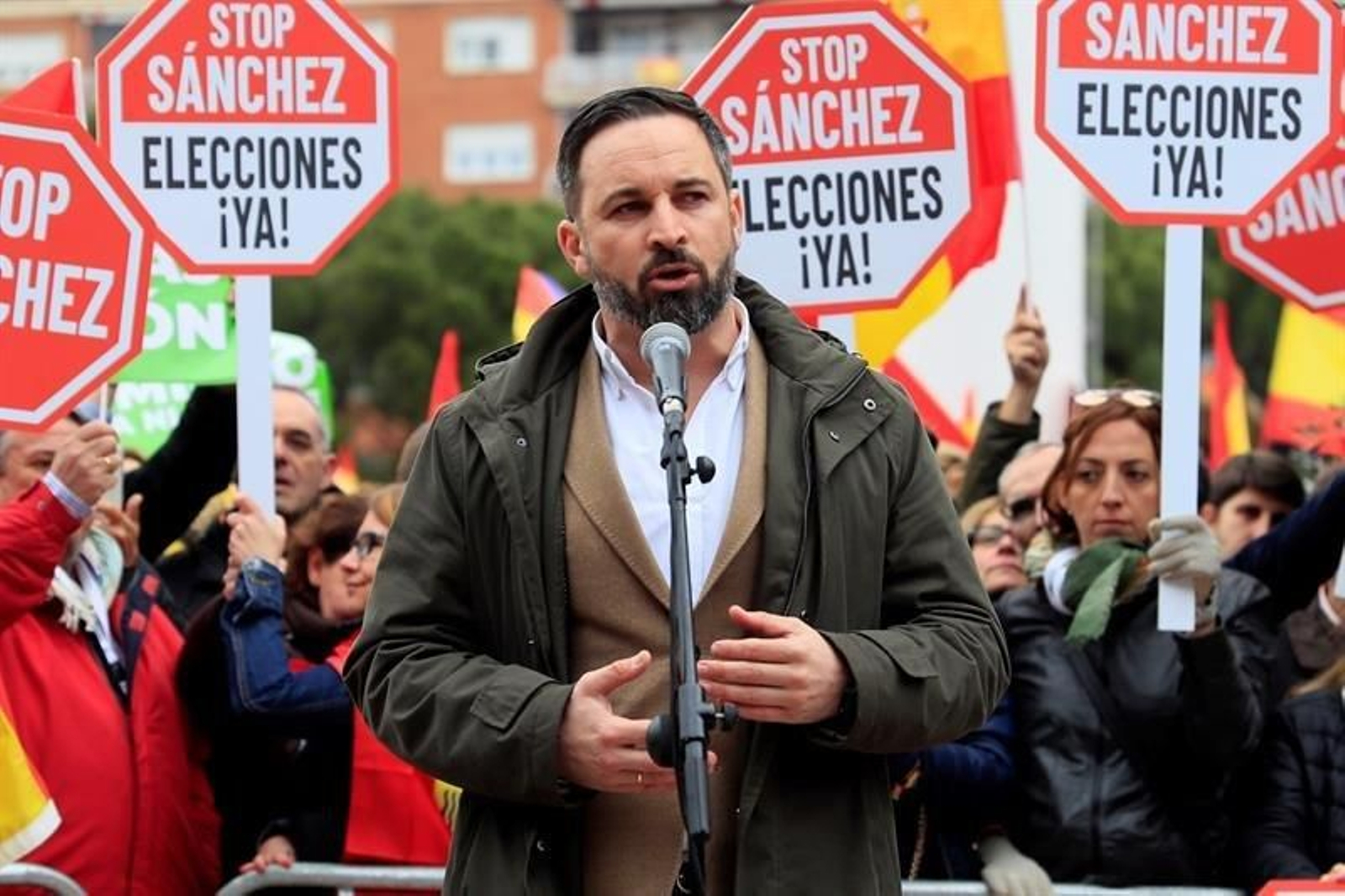 Abascal, en declaraciones a los asistentes a la concentración en la capital.