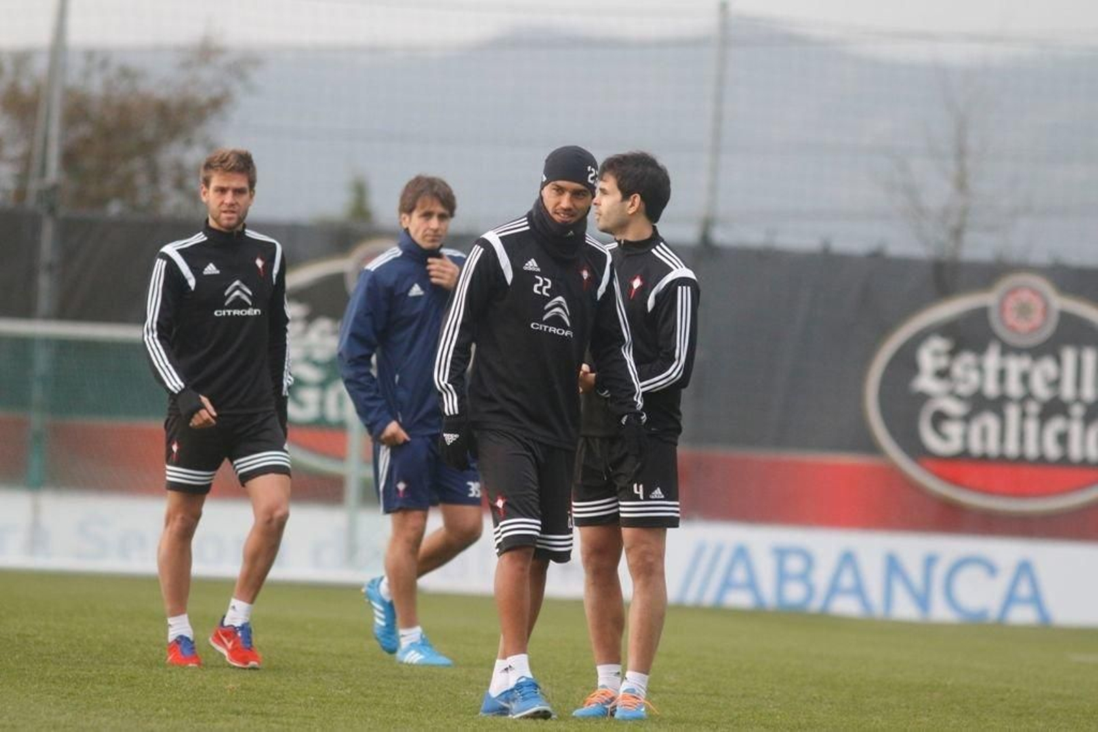 Gustavo Cabral, junto a Borja Oubiña en un entrenamiento reciente.