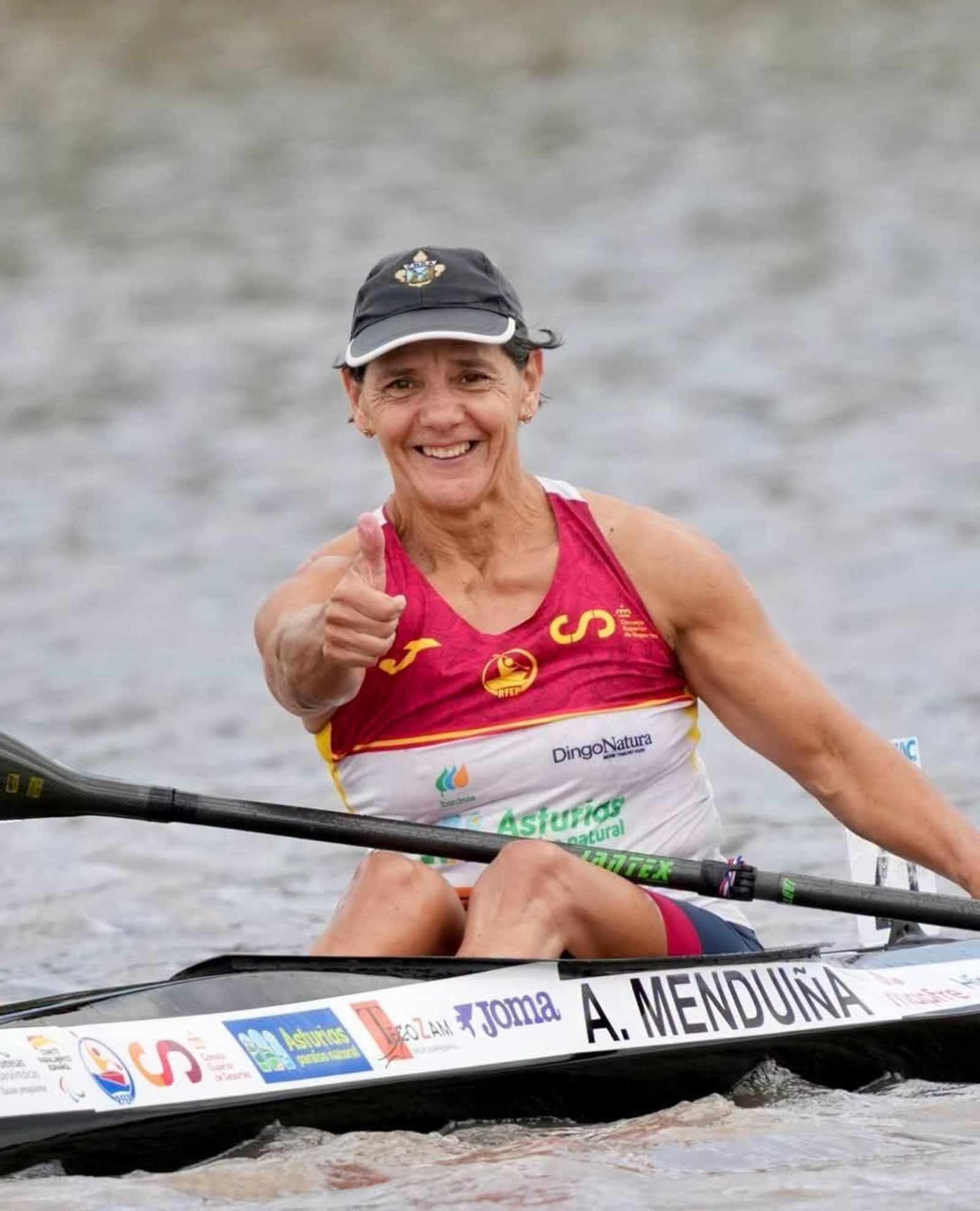 La canguesa Araceli Menduiña, al acabar la competición.