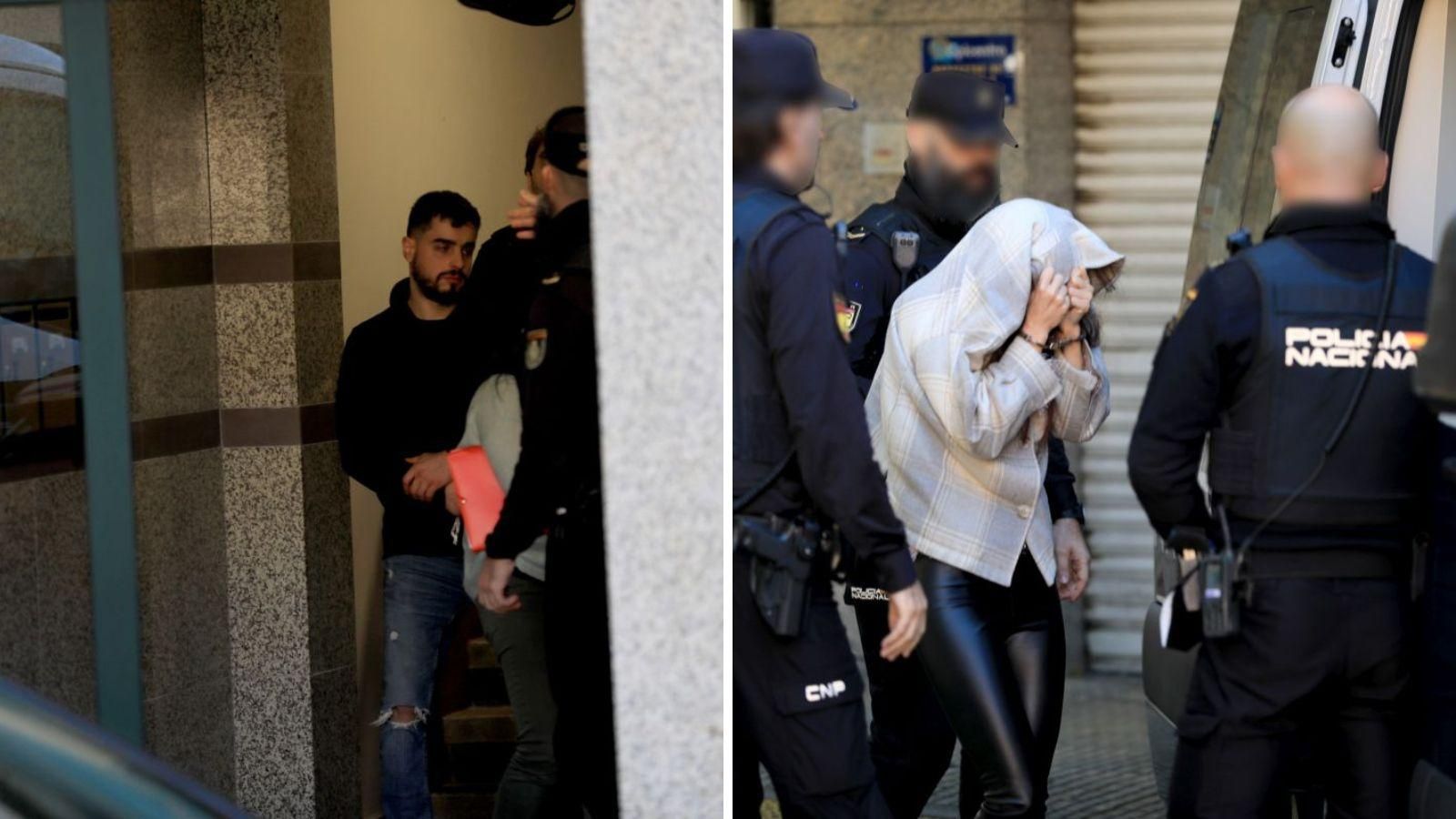 Los dos detenidos durante la operación desarrollada ayer en el barrio de O Couto por el Grupo de Estupefacientes de la comisaría de Ourense.