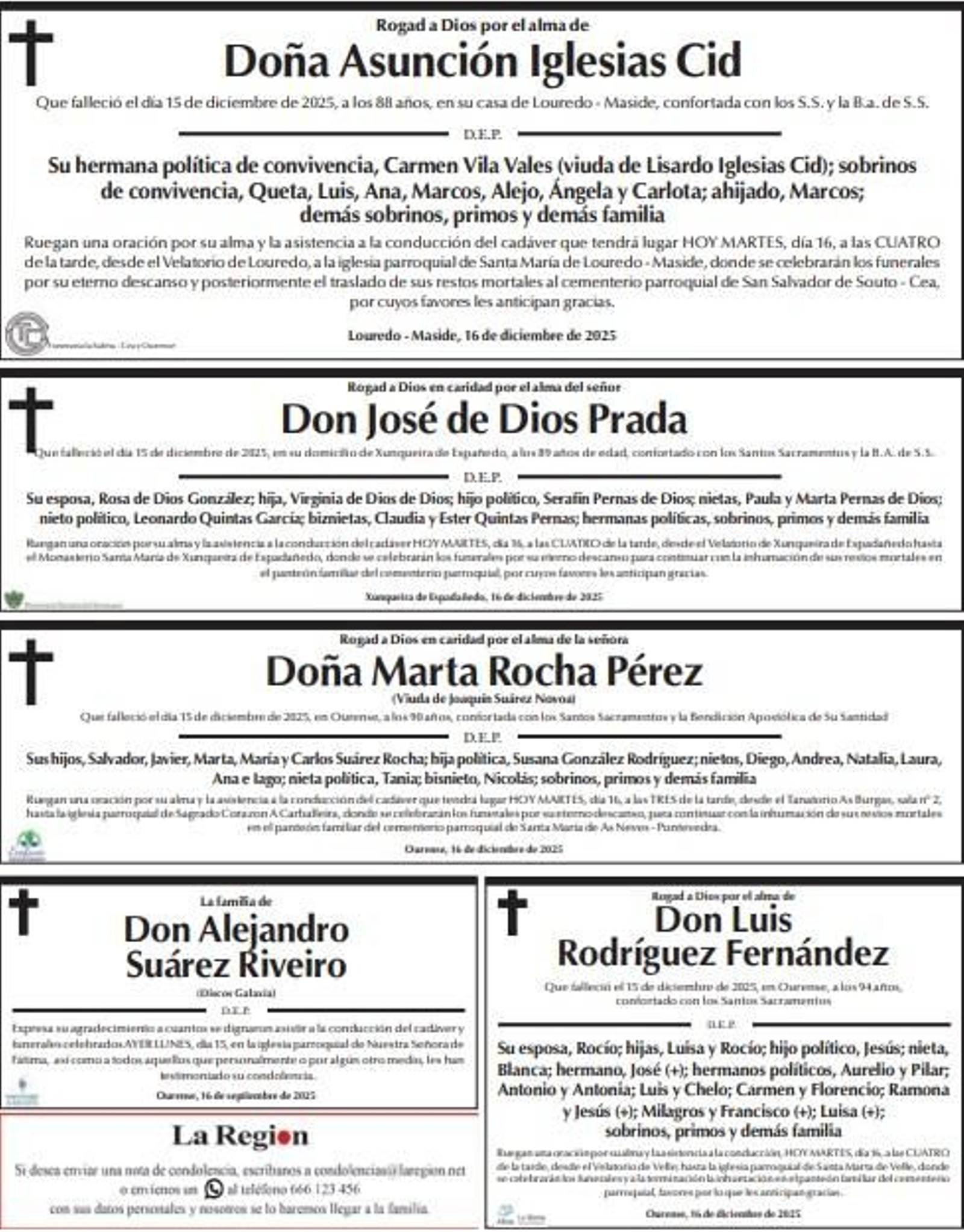 Las despedidas de este martes