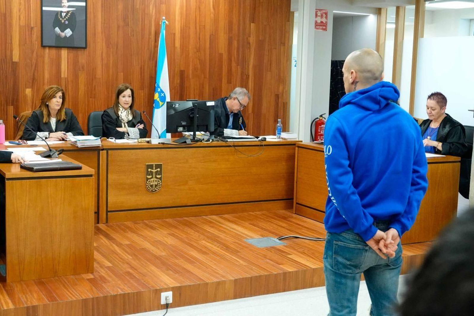 El acusado, durante su declaración el pasado 24 de febrero en la Cidade da Xustiza.