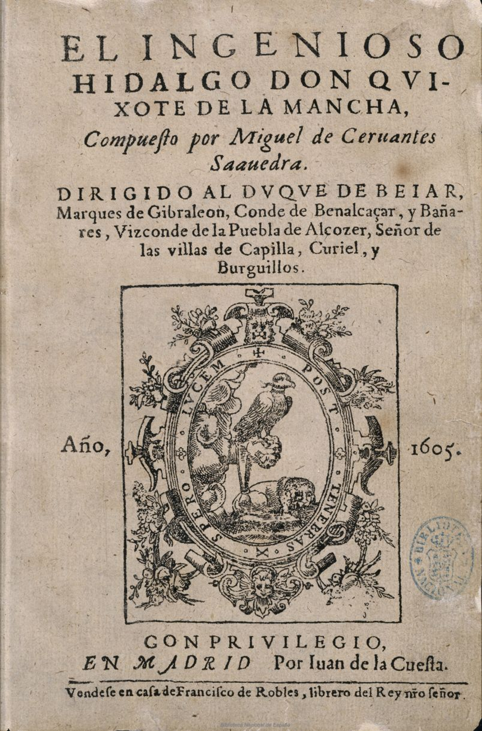 Primera página del Cervantes