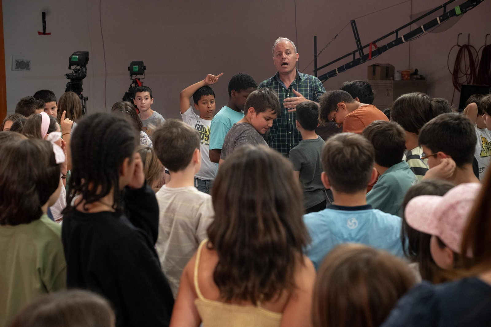 Visita dos alumnos do colexio Albino Núñez ó plató de Telemiño