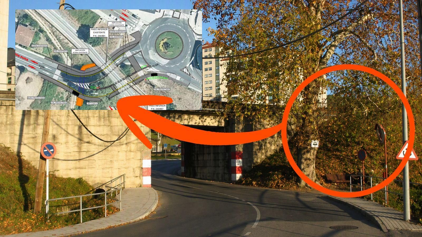 Ubicación del futuro nuevo túnel entre Ramón Puga y Barrocás