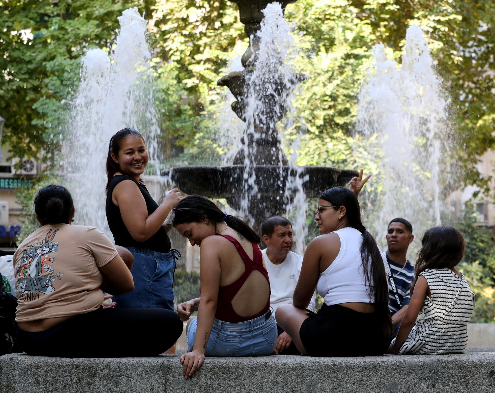 Estar en zonas verdes y al lado de fuentes, un privilegio.
