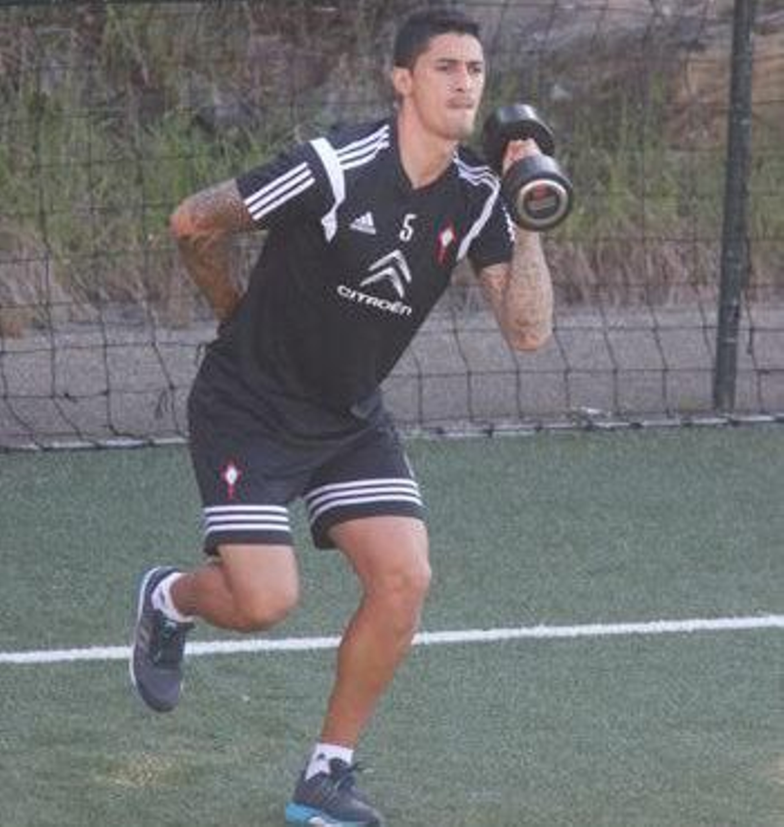 Pablo Hernández, durante un entrenamiento