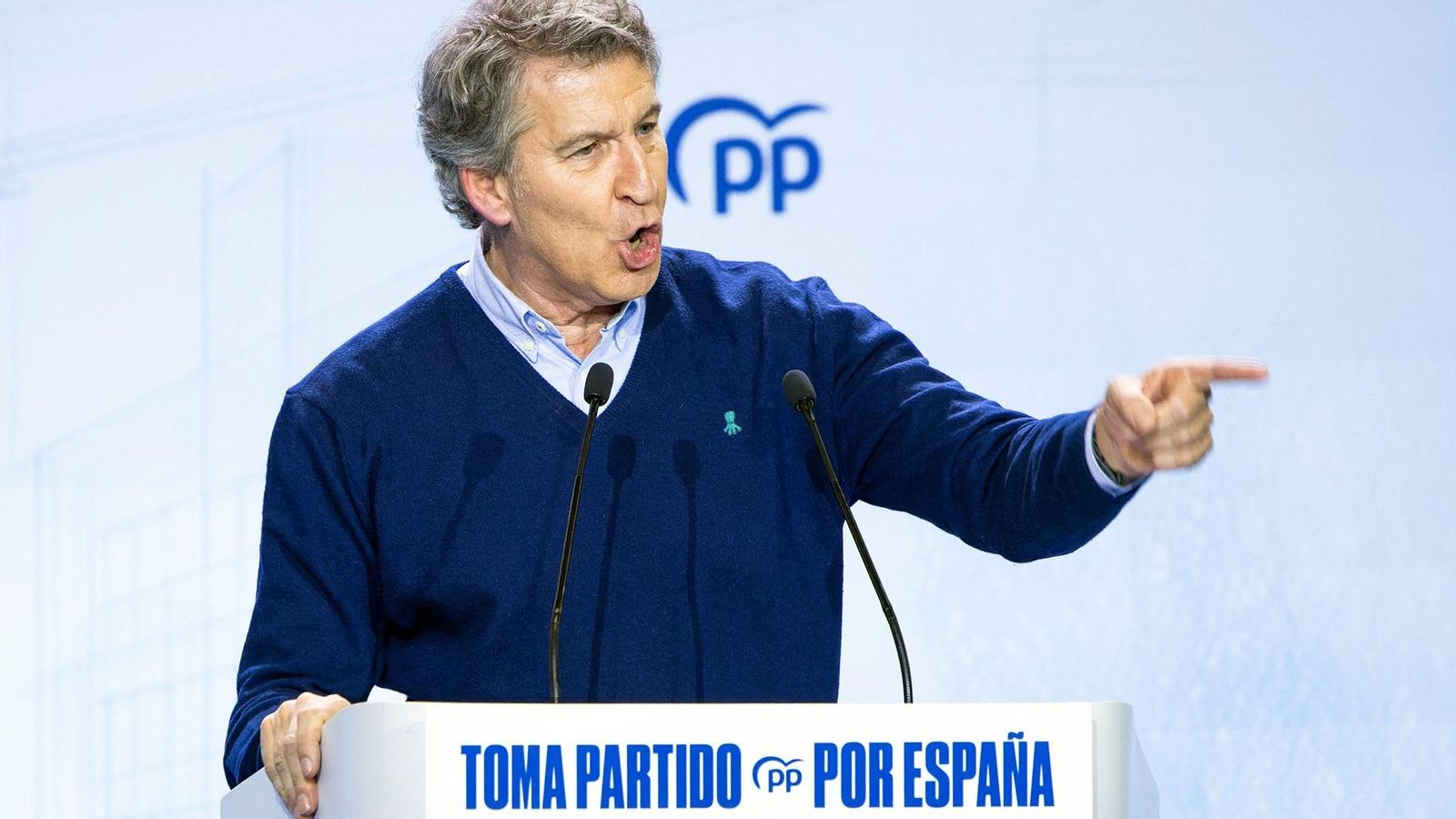 Alberto Núñez Feijóo, presidente del Partido Popular, durante su intervención en e II Foro de Ayuntamientos del PP.