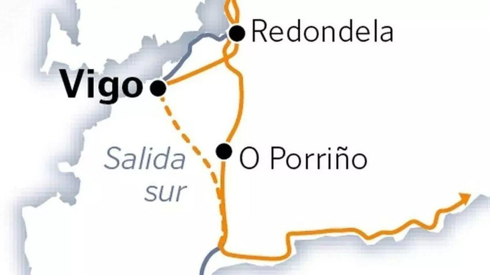 La conexión ferroviaria en alta velocidad entre Galicia y Portugal tiene como punto clave el tramo de Vigo a la frontera, de unos 40 kilometros, que tiene que desarrollar en su totalidad el Gobierno. No será fácil.