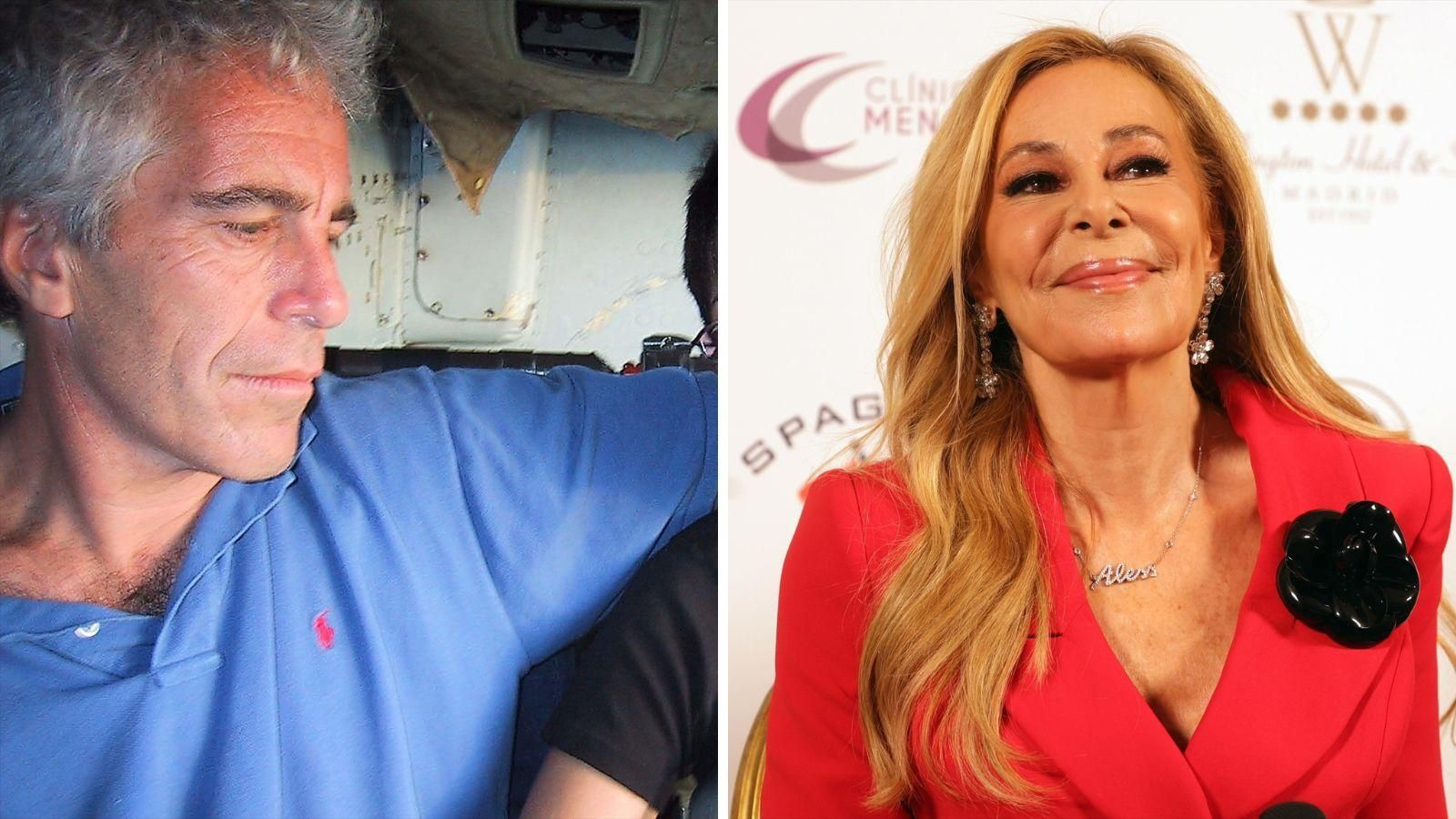 Jeffrey Epstein y Ana Obregón en distintos momentos de su vida