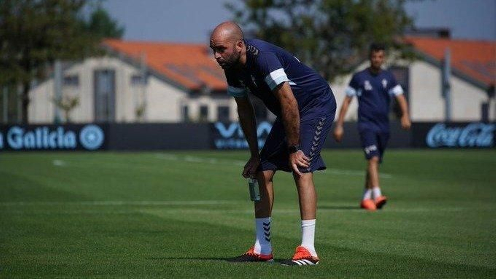 Claudio Giráldez, durante un entrenamiento de esta pretemporada.