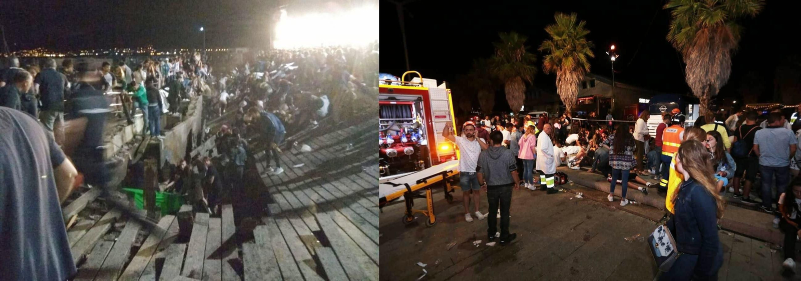 Parte del muelle hundió y los servicios de emergencia atienden a los heridos // Lanfoco