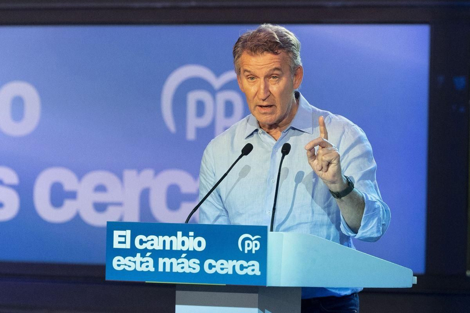 El presidente del PP, Alberto Núñez Feijóo, ayer en Castellón.