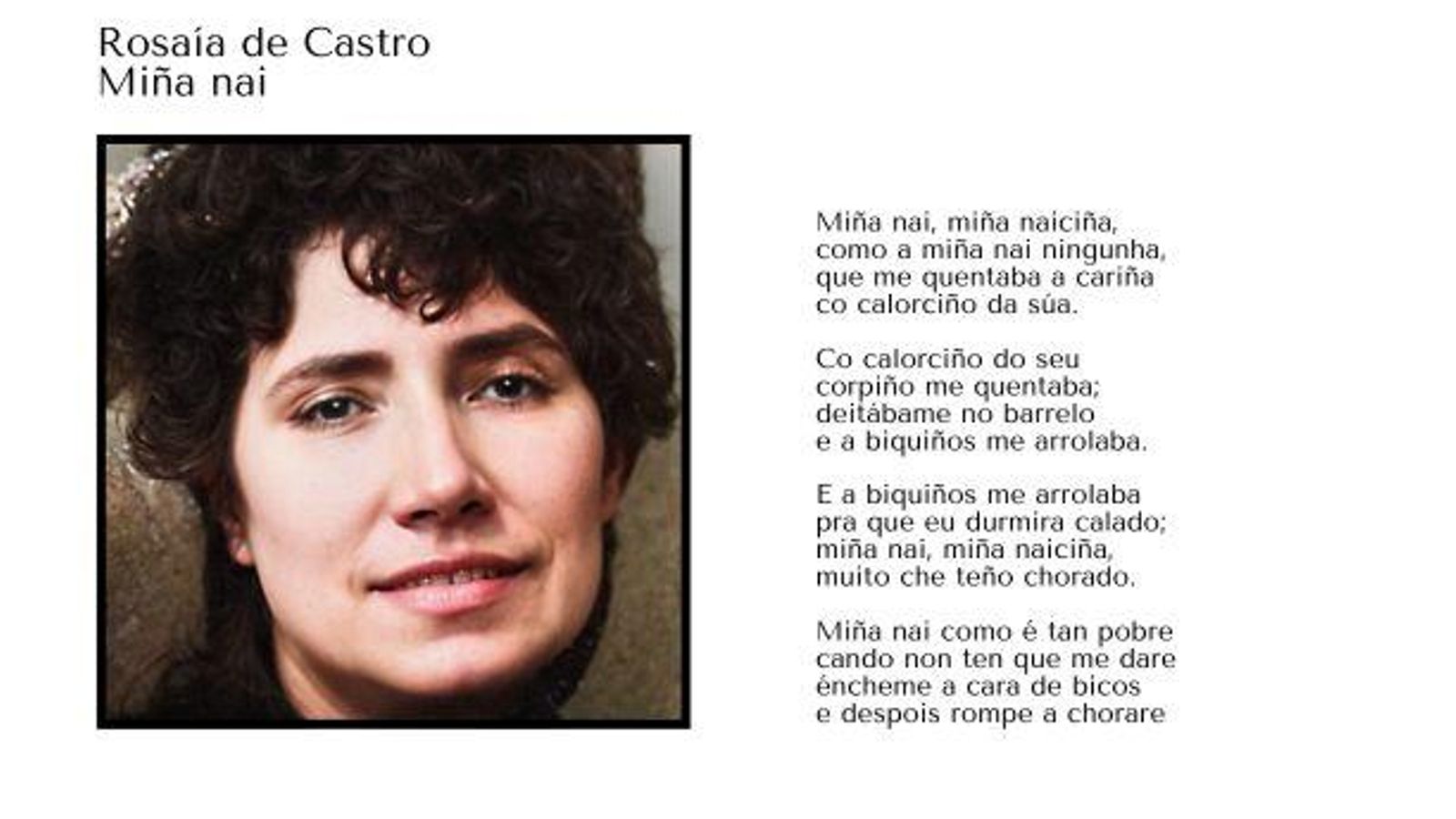 Poema de Rosalía de Castro a la madre.