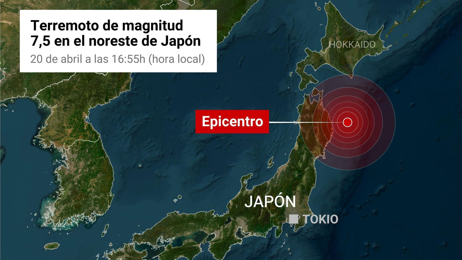 Mapa con localización del terremoto.