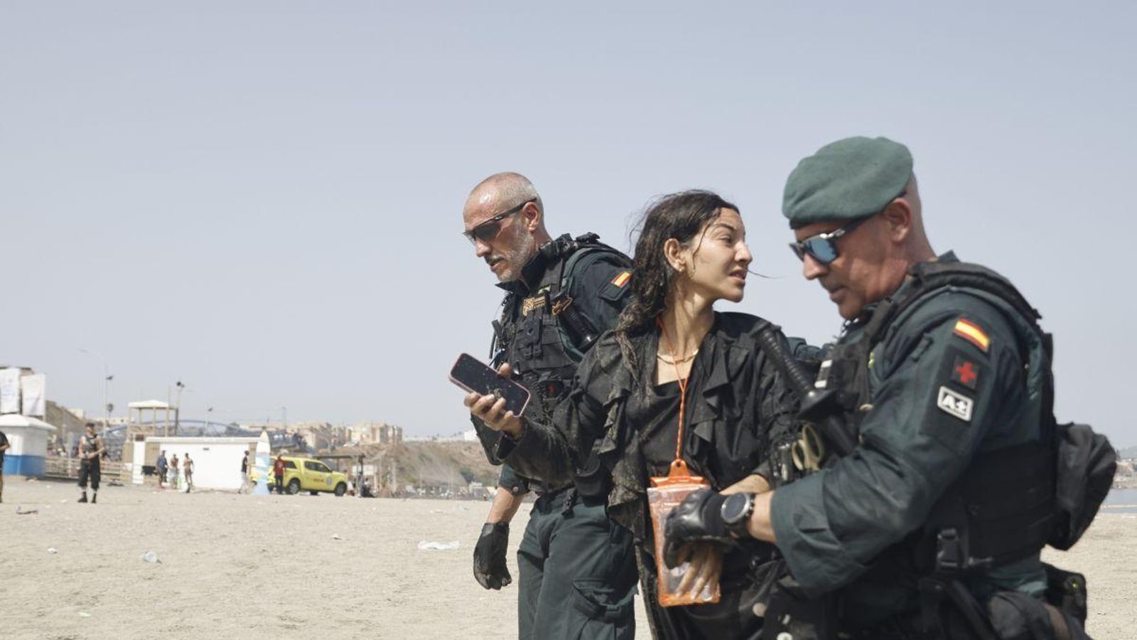 Control policial en Ceuta.
