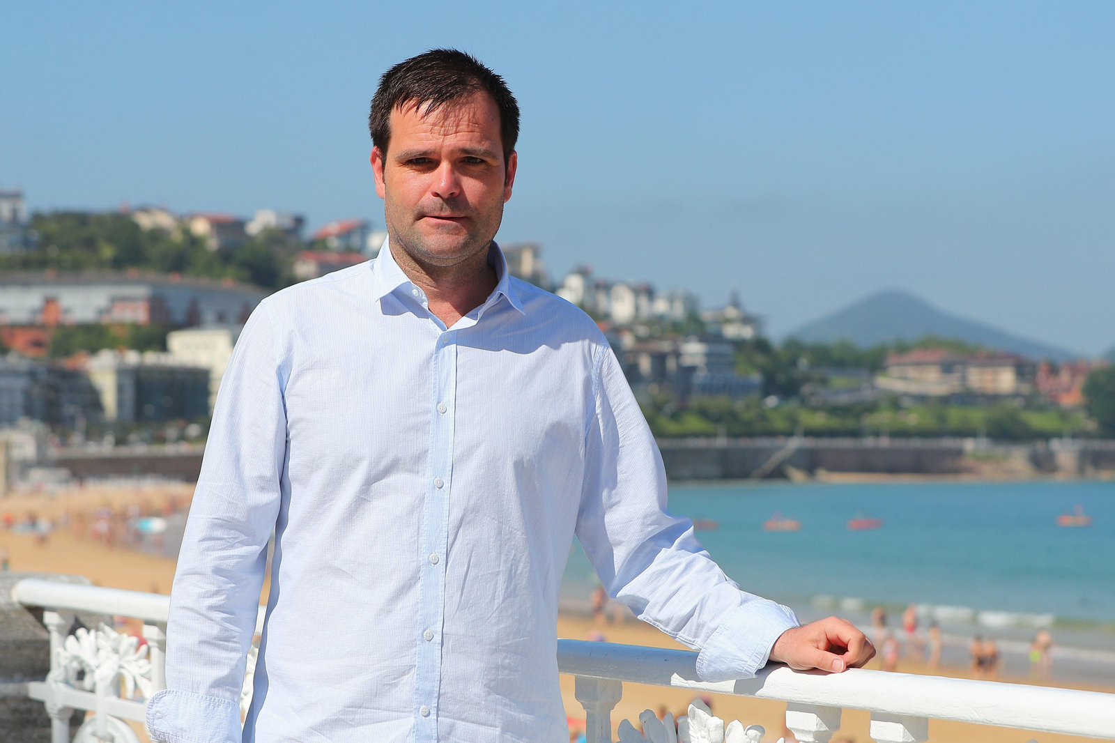 Juan Carlos Andrés, este verano en la playa de La Concha.