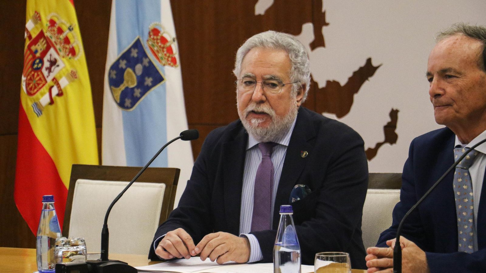 Miguel Santalices, durante un momento del acto celebrado en Santiago